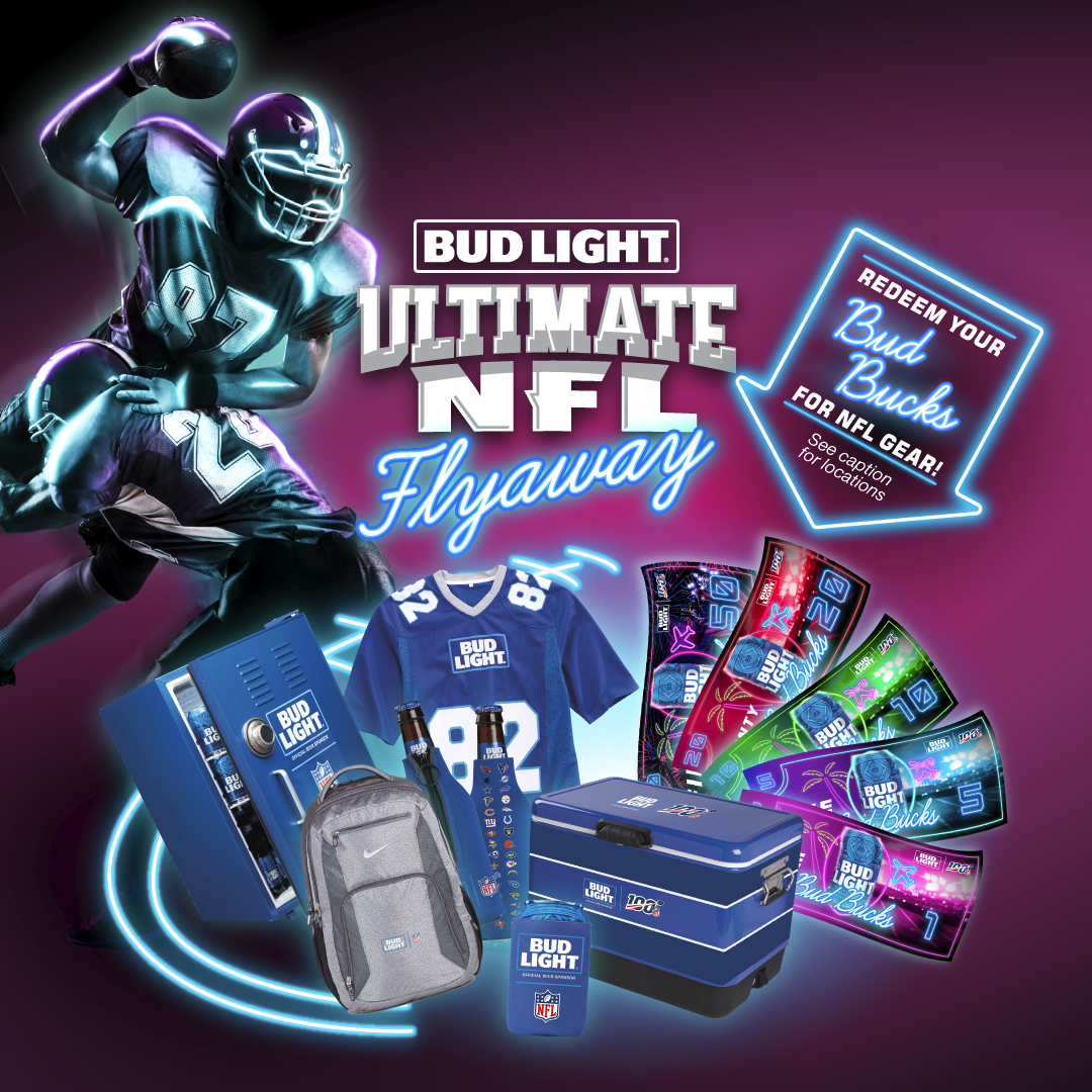 Bud Light Ultimate NFL Flyaway Redemptions 9/24-9/28